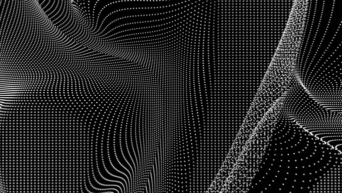 【4K时尚背景】黑白粒子抽象图形线条炫酷