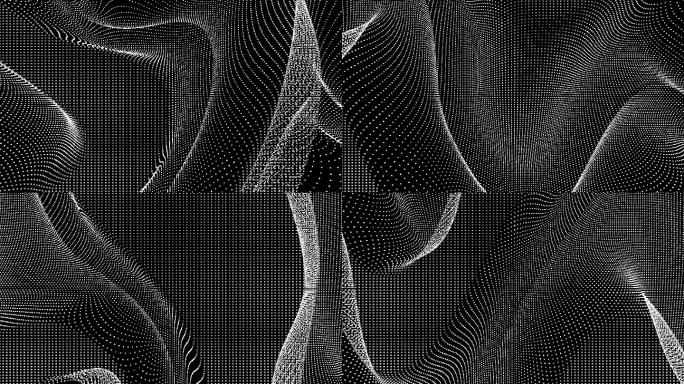 【4K时尚背景】黑白粒子抽象图形线条炫酷