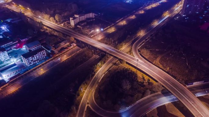 立交桥夜景延时