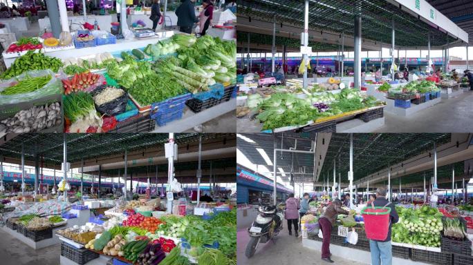 集贸市场菜市场蔬菜通用空镜头