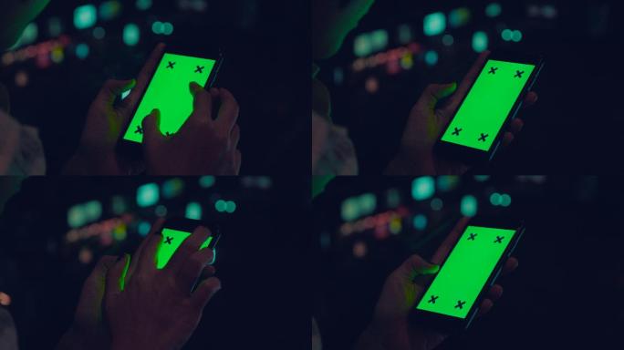 夜晚使用绿屏手机手机APP绿屏幕抠像替换