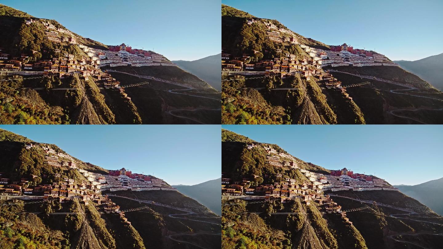 藏地建筑风格建筑藏地寺庙自然景观延时摄影
