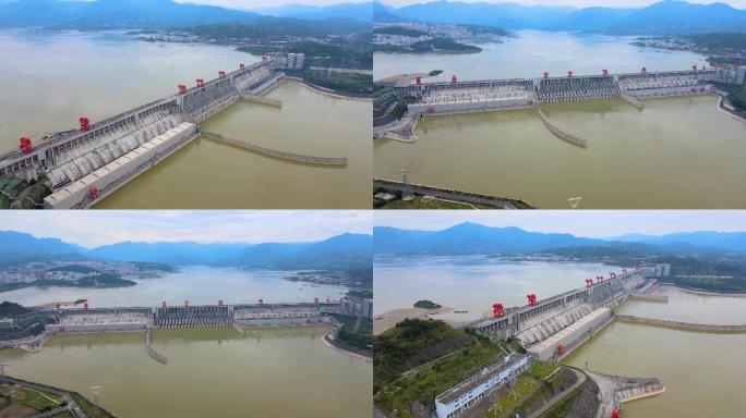 4K航拍宜昌三峡大坝水电站