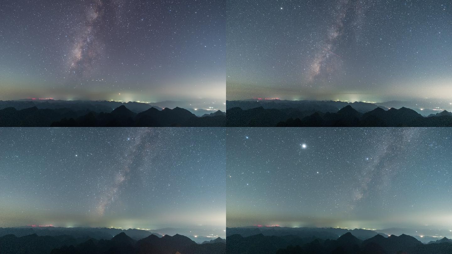 4K60P广东阳山莫六公顶银河星空延时