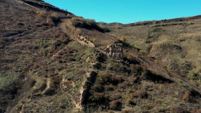 航拍山西浑源大川岭明长城