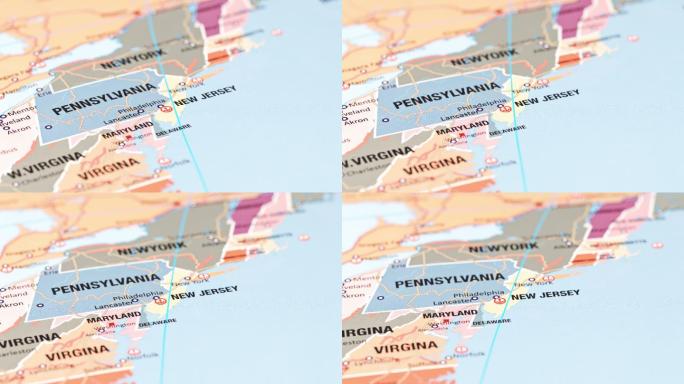 美国新泽西州旗帜华盛顿特区地图