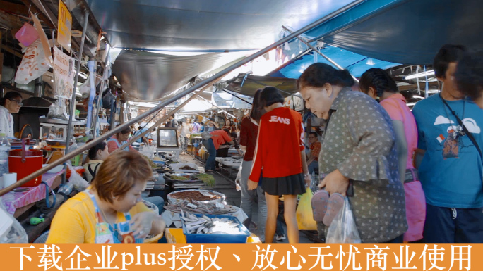 泰国旅游视频泰国商业街农贸市场