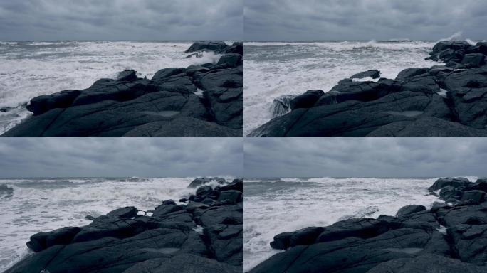 海岸线风浪-慢镜头
