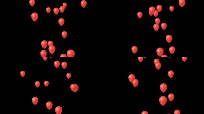 国庆节大红气球前景视频——无缝循环播放