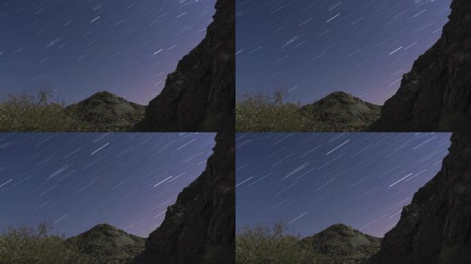 夜空流星雨实拍延时素材-1