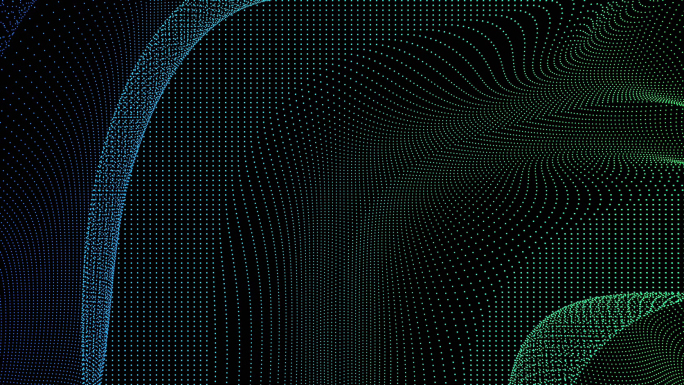 【4K时尚背景】光影抽象蓝绿方点粒子线条