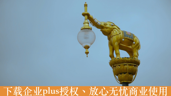 泰国旅游视频泰国大象雕塑装饰艺术品