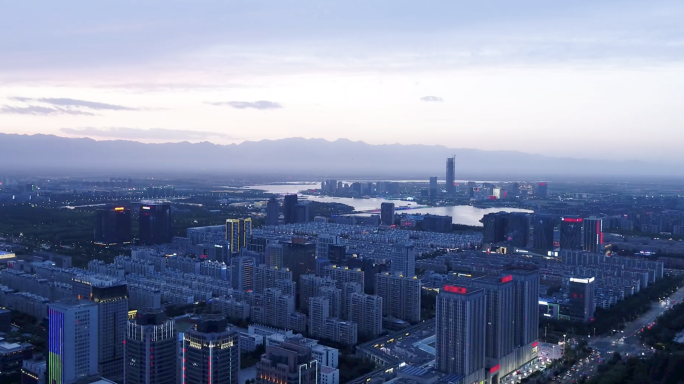 甘肃银川城市 夜景航拍合集