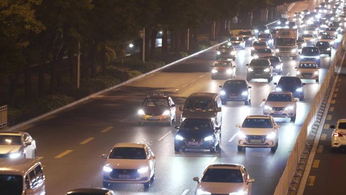 车流 城市 都市 繁忙 下班 夜景 汽车