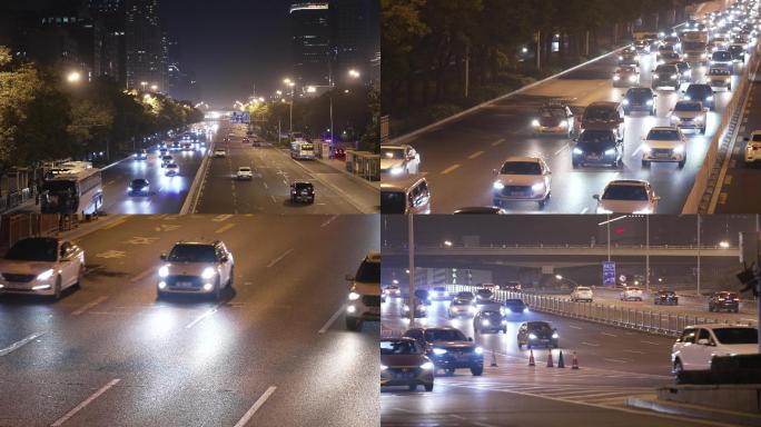 车流 城市 都市 繁忙 下班 夜景 汽车