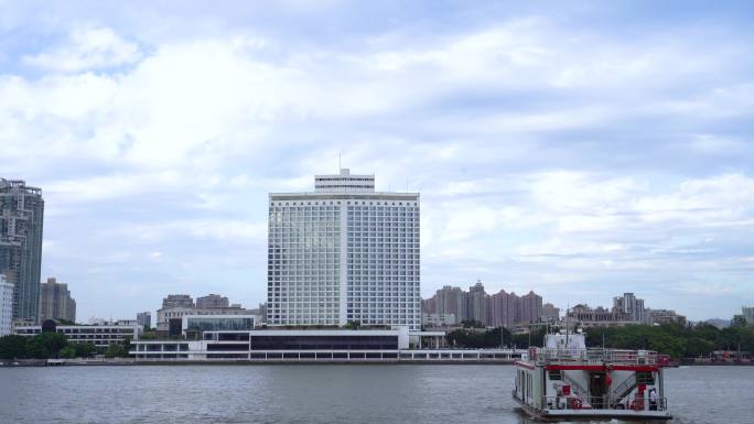 广州荔湾区白天鹅宾馆沙面视频素材4K