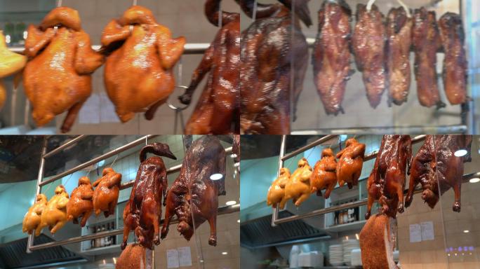 香港菜。鸡、鹅和猪肉