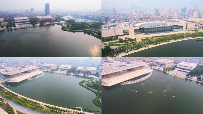 原创实拍天津文化中心4K航拍