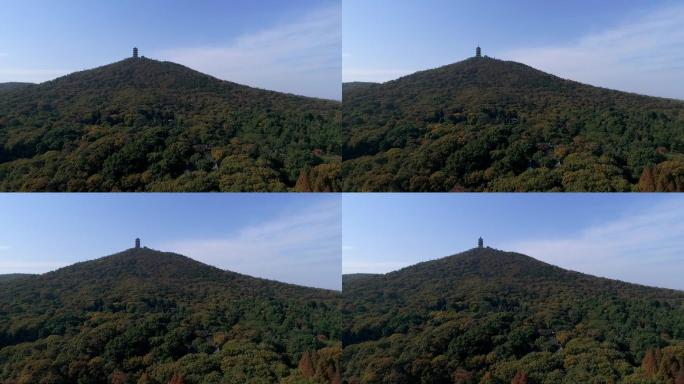 航拍襄阳古隆中风景区腾龙阁旅游风光