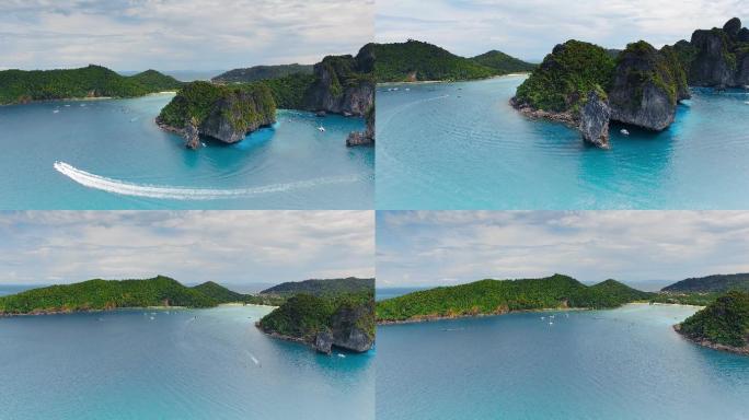 泰国旅游视频泰国普吉岛蓝色海水游艇
