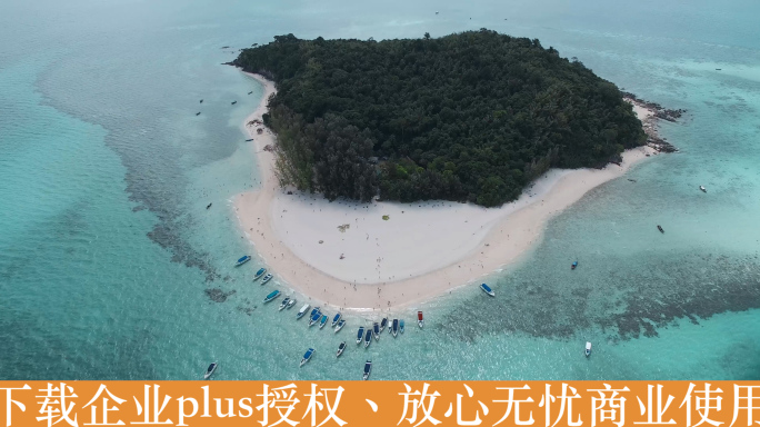 泰国旅游视频普吉pp岛蓝色海水白沙滩远景