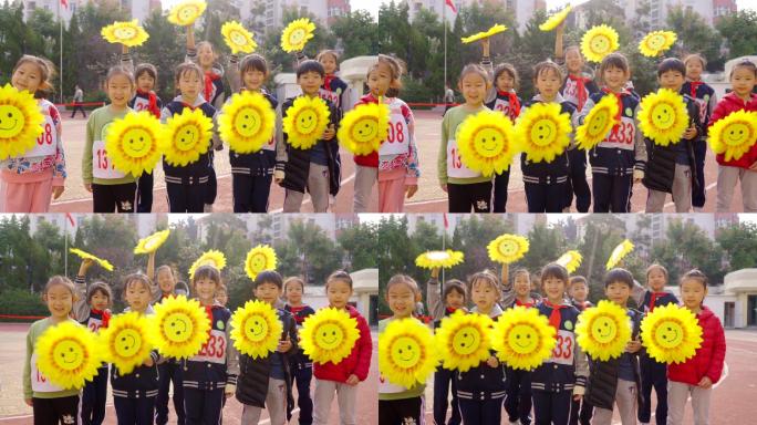 笑脸-可爱的孩子们-祖国花朵向日葵