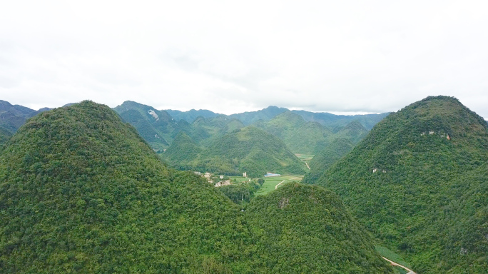 云南省文山州广南县乡村田地航拍