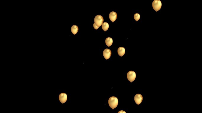 金色气球前景视频素材——无缝循环
