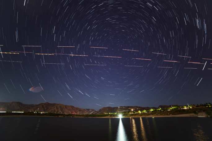 内蒙古呼和浩特哈拉沁公园星轨延时