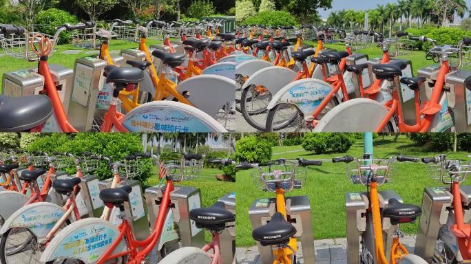 共享单车骑行租聘公共设施交通工具自行车