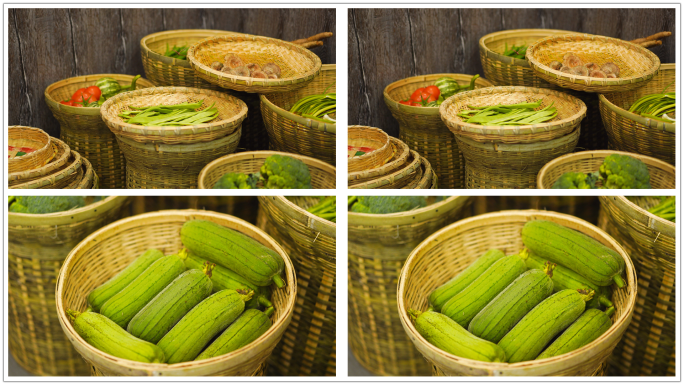 竹筐里的蔬菜