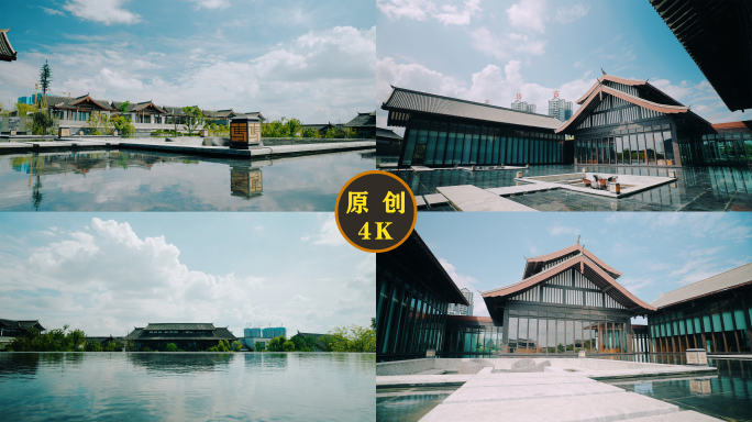 中式建筑高端酒店外景