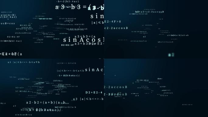 科技数学公式字母4K背景素材