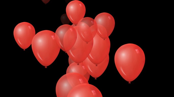 大红气球放飞前景视频素材——无缝循环