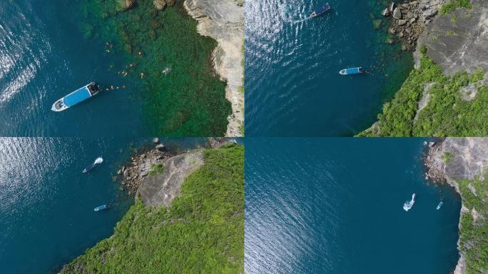 泰国旅游视频泰国普吉岛蓝色海水浮潜游客