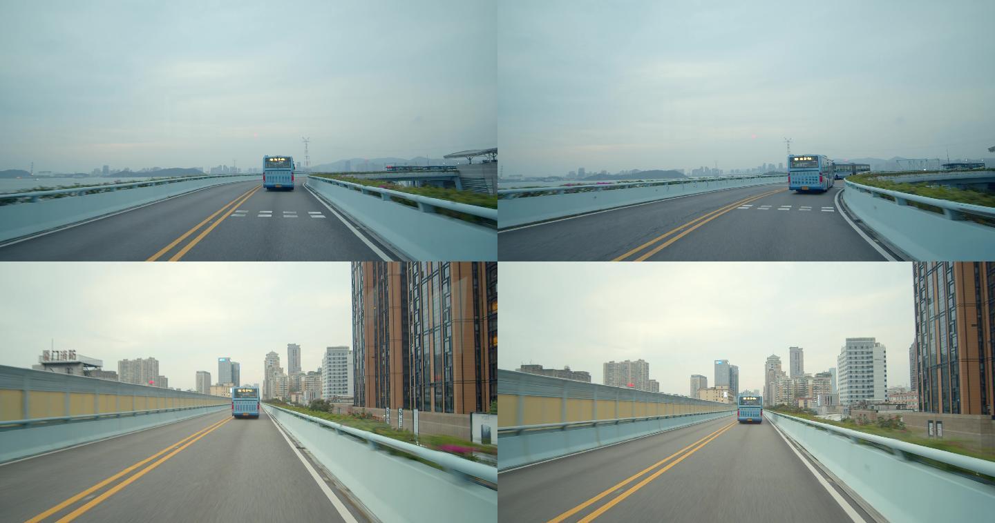 第一视角实拍厦门BRT在城市中行驶
