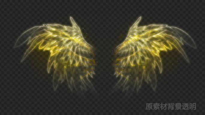 金色天使羽翼（带透明背景）