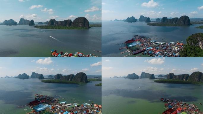 泰国旅游视频泰国攀牙府水上城市攀牙湾海岛
