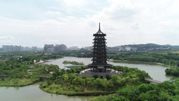 五象塔，五象湖景观