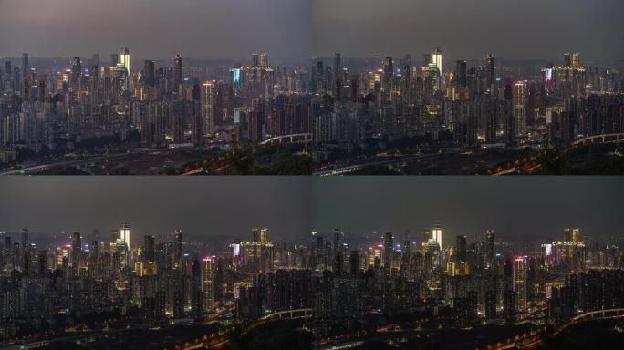 重庆城市夜景白转黑4