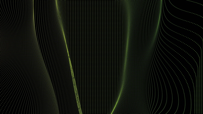 【4K时尚背景】绿点光线抽象波浪几何线条