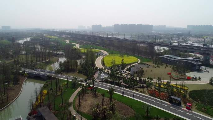 宁波植物园春季航拍