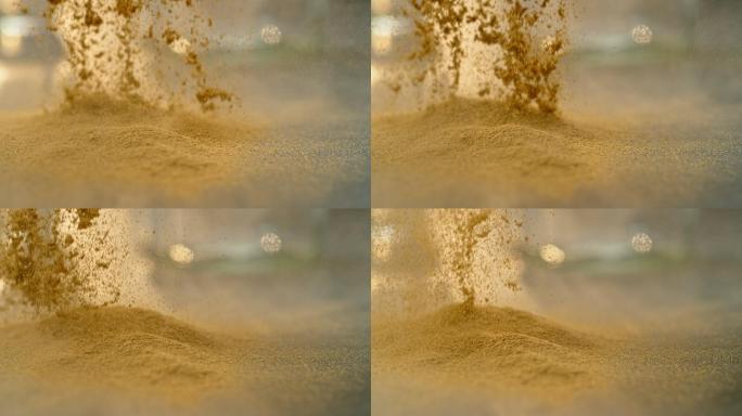 生姜粉掉到地上视频素材