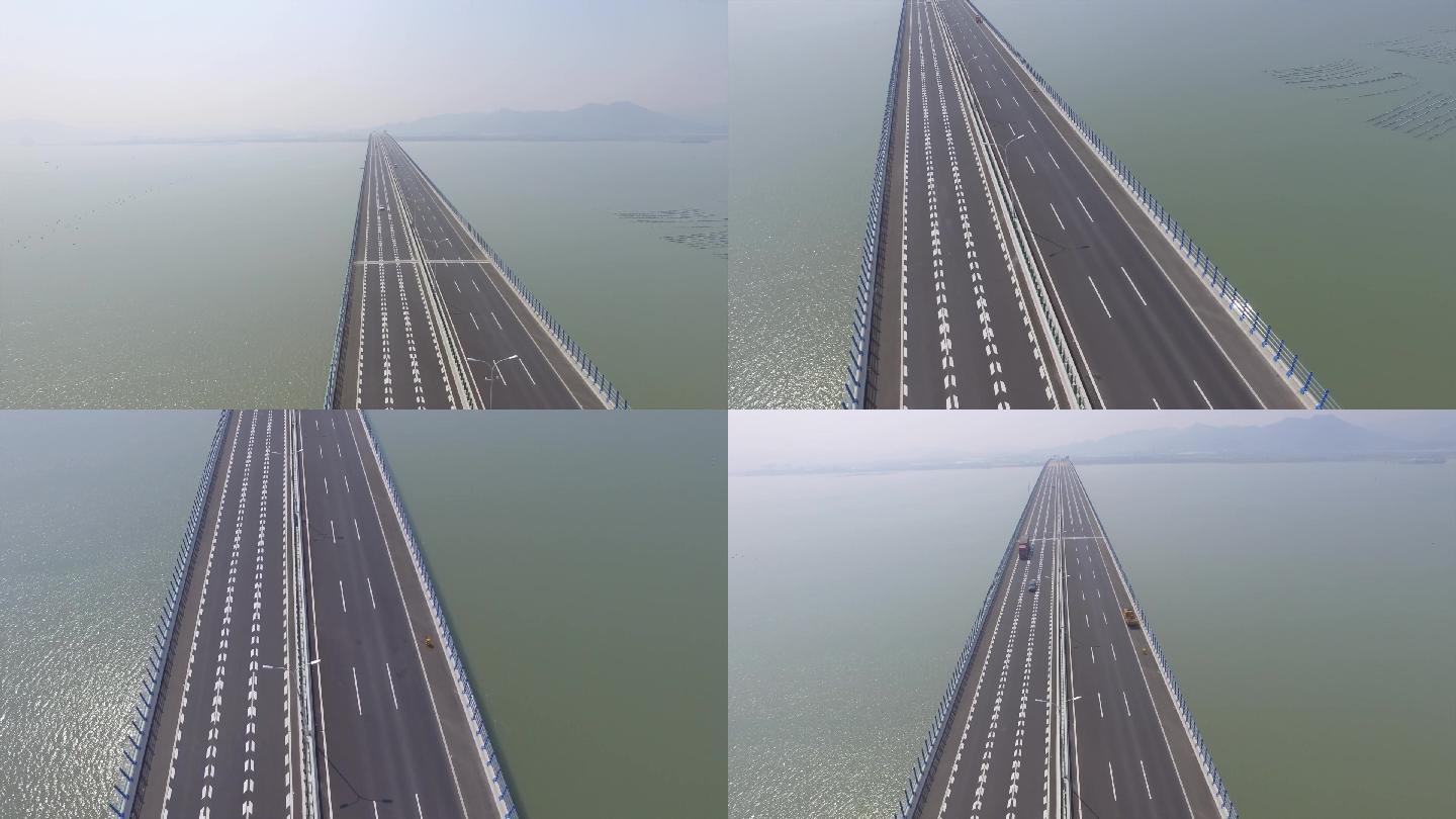 跨江大桥桥梁公路基建航拍空镜A007