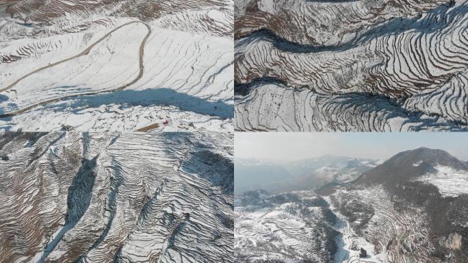 贵州山区大雪封山 贵州雪地 山区下雪