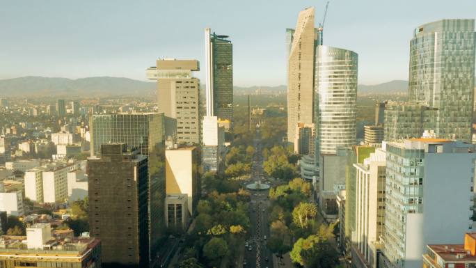 墨西哥城鸟瞰图金融商业鸟瞰视角cdb办公