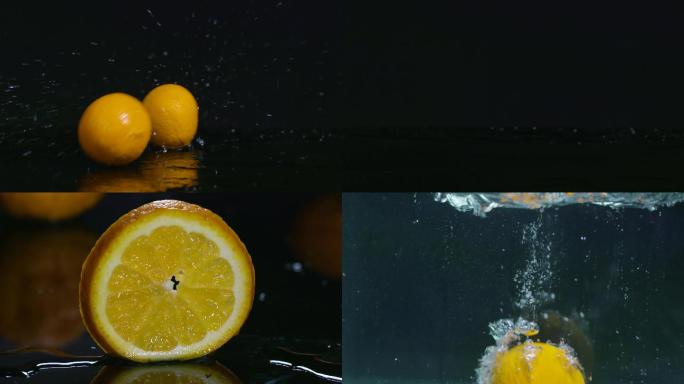 橘子 慢动作 落水 唯美