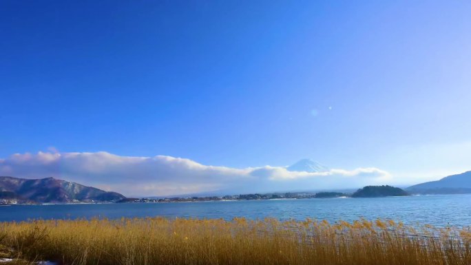 日本富士山延时摄影素材