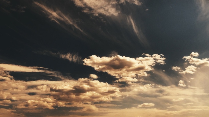 【HD天空】茶色天空金色云朵电影质感背景