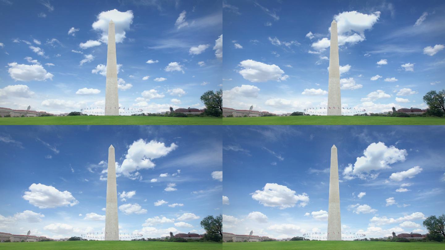华盛顿纪念碑国外外国延时景观人文